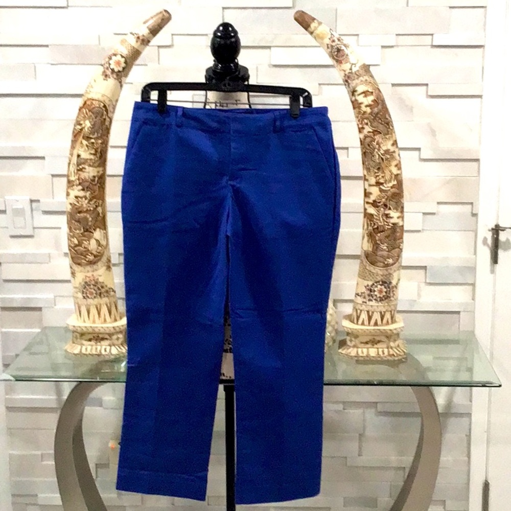 NWOT. BANANA REPUBLIC “Ryan Fit” Ankle Pants Straight Leg Mid Rise Blue